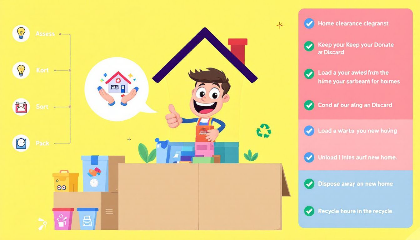 Animated character with thumbs up, house outline, moving boxes, and a moving checklist.