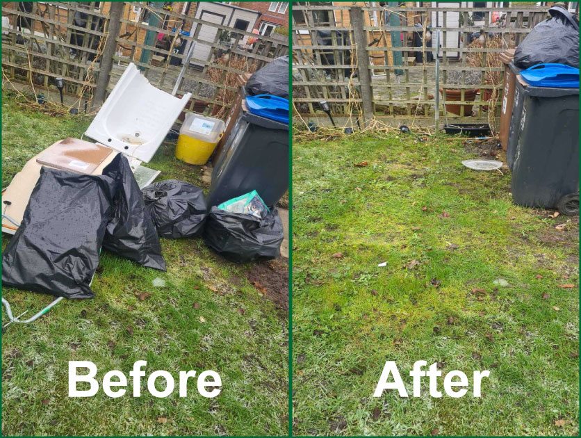 before vs after zero waste garden removal